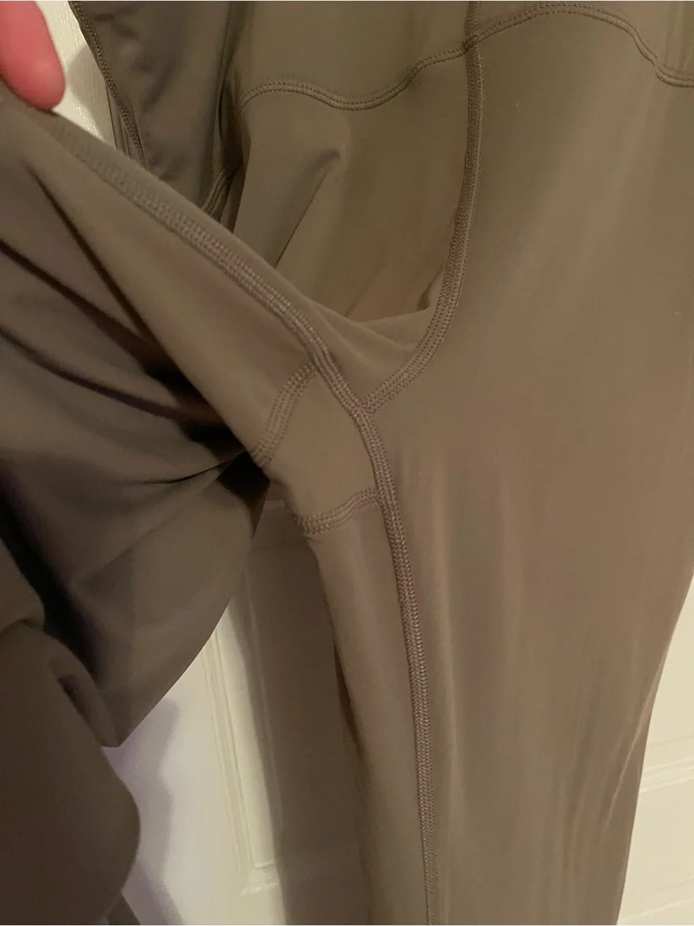 JoyLab One-Shoulder Cutout Flare Jumpsuit in Taupe - Picture 6 of 10